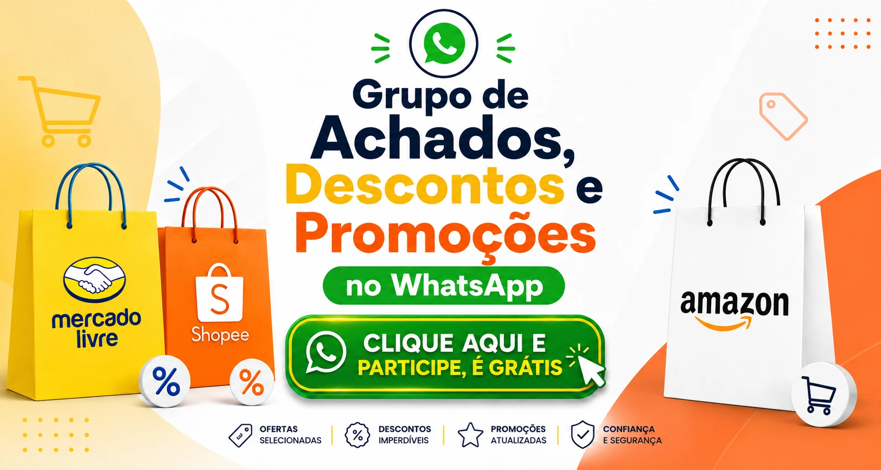 Achados, Descontos e Promoções - Mercado Livre, Shopee e Amazon
