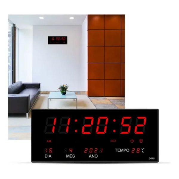 Relógio De Parede Grande Led Digital P/ Academia Hospital