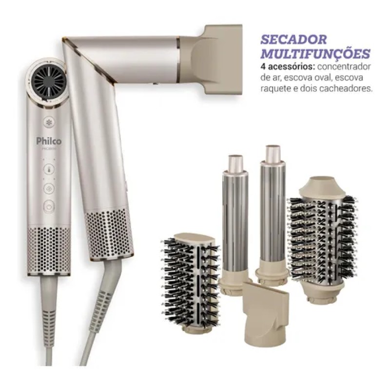 Secador De Cabelos Philco psc3500 4 Em 1 dobrável motor b...