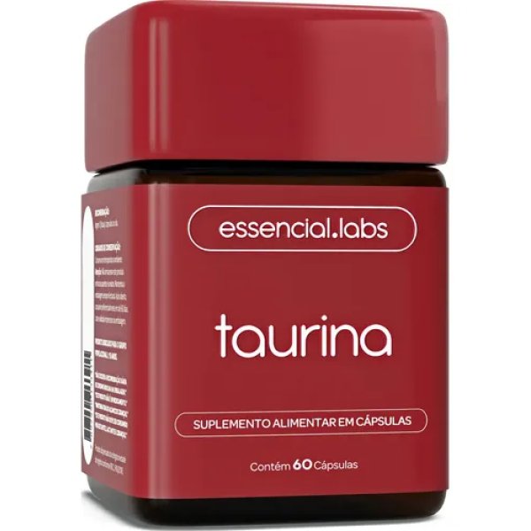 TAURINA com 1000mg por Dose - Fórmula Exclusiva com Máxima Concentração e Absorção - 60 Cápsulas
