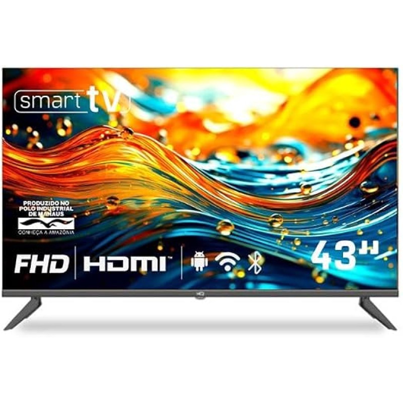 Smart TV HQ 43" Full HD tela sem bordas Android 12 d...