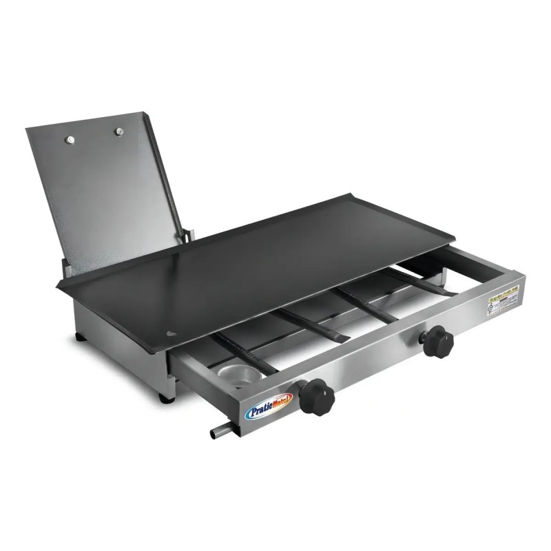 Chapa Lanche 60x30cm Com Prensa Á Gás - Inox Pratic Metal