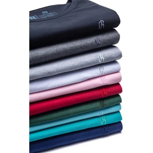 Kit 10 Camisetas Masculinas Básicas 100% Algodão Slim Fit