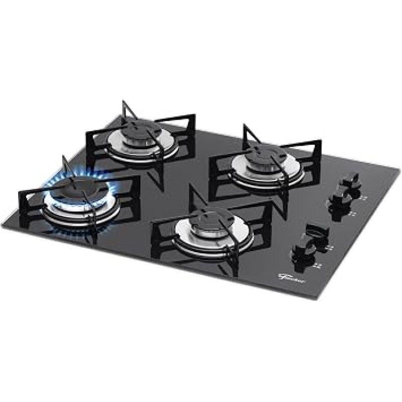 FISCHER COOKTOP GÁS 4 BOCAS MESA VIDRO PRETA BIVOLT 1519-...