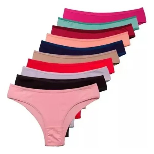 Kit 10 Calcinha Microfibra Feminina Calcinhas Algodão Tanga