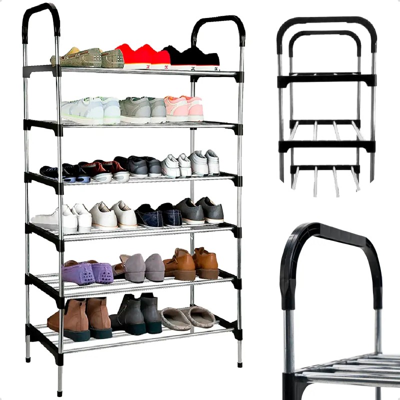 Sapateira Organizador Vertical 6 Prateleiras 18 Pares Ino...