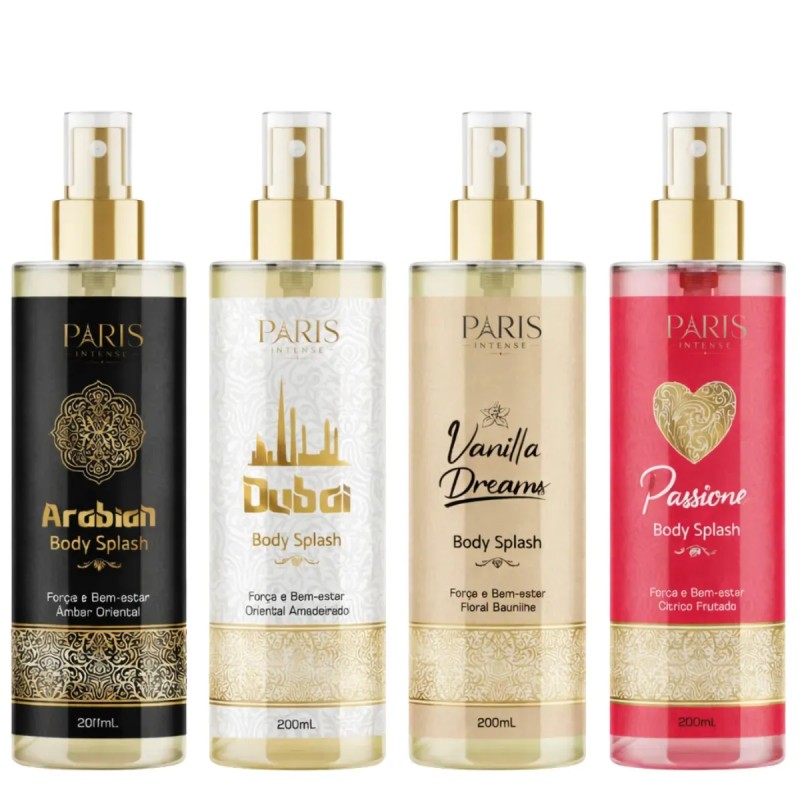 Kit C/4 Body Splash Árabe 200ml Perfume Feminino Masculin...