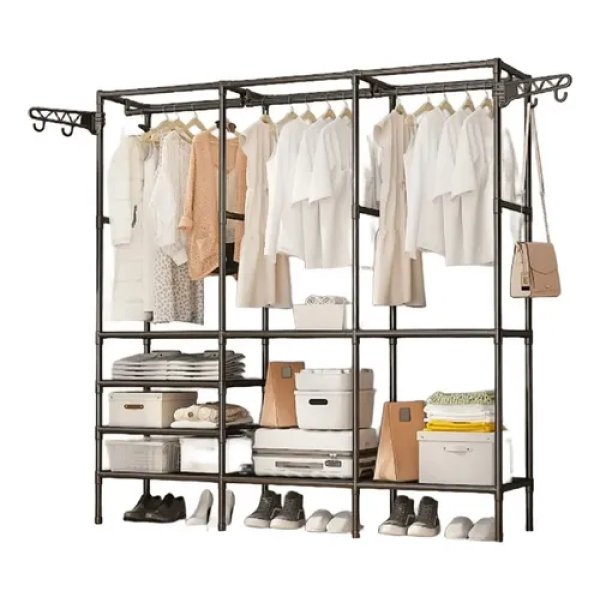 Organizador Roupa Aberto Closet 3 Colunas Desmontável Arara