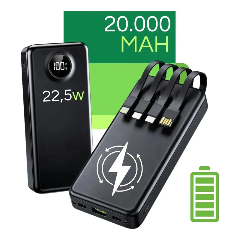 Carregador Portátil Davely Power Bank 20000mAh Turbo para...