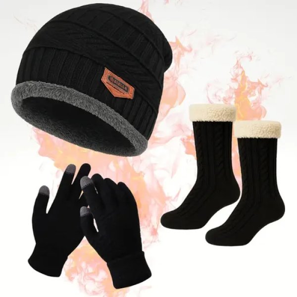 Kit De Frio Touca Gorro Luva Meia Sport Térmica Quentinho