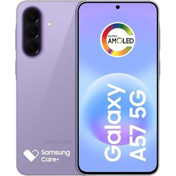 Celular Samsung Galaxy A57 5G 128GB, 8GB RAM, Câmera Tripla de até 50MP OIS, Selfie de 12MP Video HDR, IP68, Tela Super AMOLED 6.7", NFC, Recursos AI, Até 6 Atualizações de Android e Segurança (Lilás)