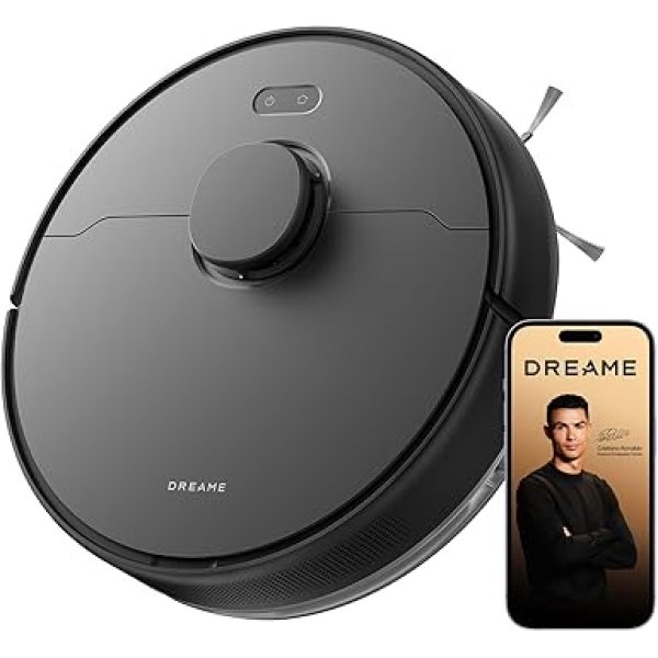 DREAME D9 Max Gen 2 Robô Aspirador de Pó e Passa Pano, 6000Pa, Para Pisos e Pelos de Pets, 285 Min Autonomia, Navegação LDS 360°,Mapeamento Multinível, App/Voz(Alexa/Google), Bivolt