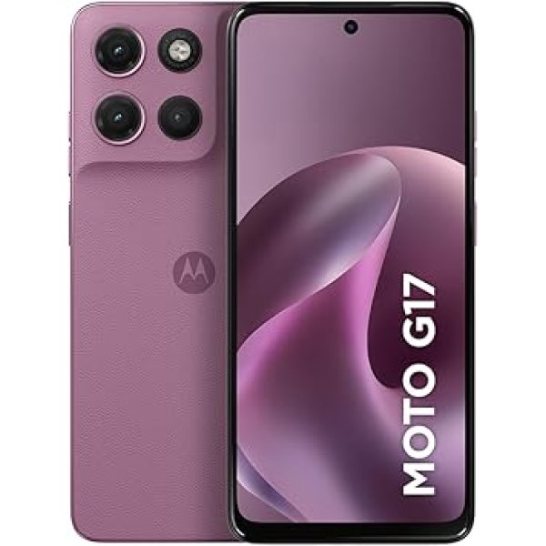 Smartphone Motorola Moto G17 4G - 128GB 12GB (4GB RAM + 8GB RAM Boost) camera 50MP Sony Lytia 600, tela FHD+ 60hz, bateria 5200 mAh - Rosa