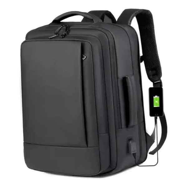 Mochila jiesipote À Prova D'água Reforçada Expansível Cor Preto