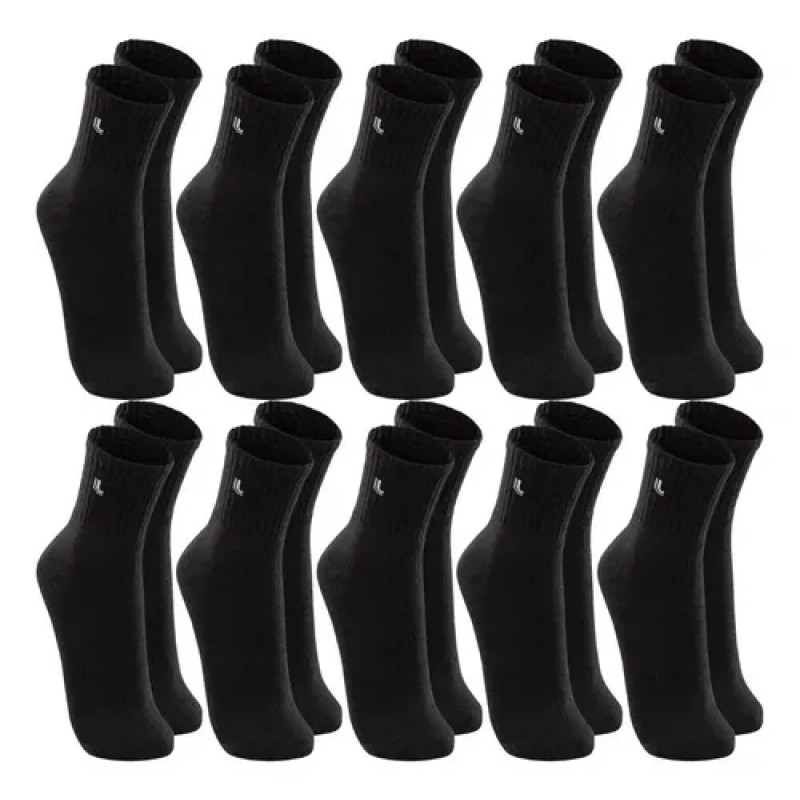 Kit 10 Pares Meia Lupo Original Masculina Cano Médio Algodão