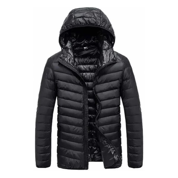 Jaqueta Bobojaco Impermeável Becker Nylon Puffer Masculino com Bolsos e Capuz