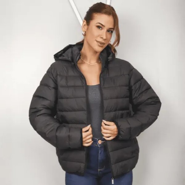 Jaqueta Bobojaco Feminina Puffer Impermeavel Capuz Removível