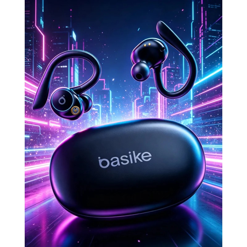 Fone de Ouvido Bluetooth 5.4 TWS com Ear Clip e Gancho, S...