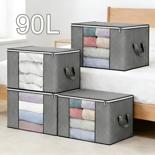 Kit 4un Saco Organizador Edredon Cobertor Multiuso Dobrável