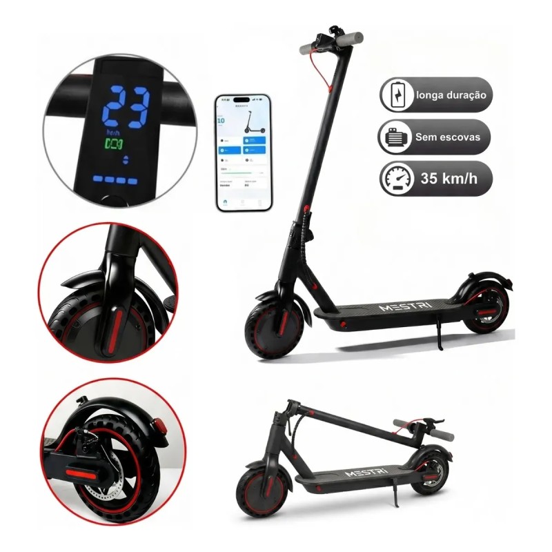 Patinete Scooter Elétrico Dobrável Com Velocidade E Auton...