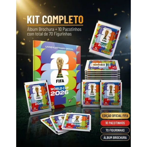 Kit 70 Figurinhas + Álbum Copa Do Mundo Fifa 2026 Panini