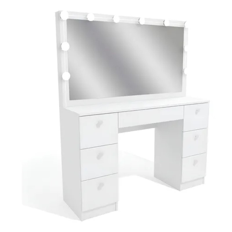 Penteadeira Ditália Pe80 com Kit Luz Branco Cor Branco