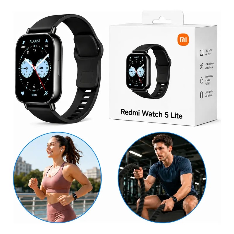 Relógio Smartwatch Redmi Watch 5 Active Lite Xiaomi Preto...
