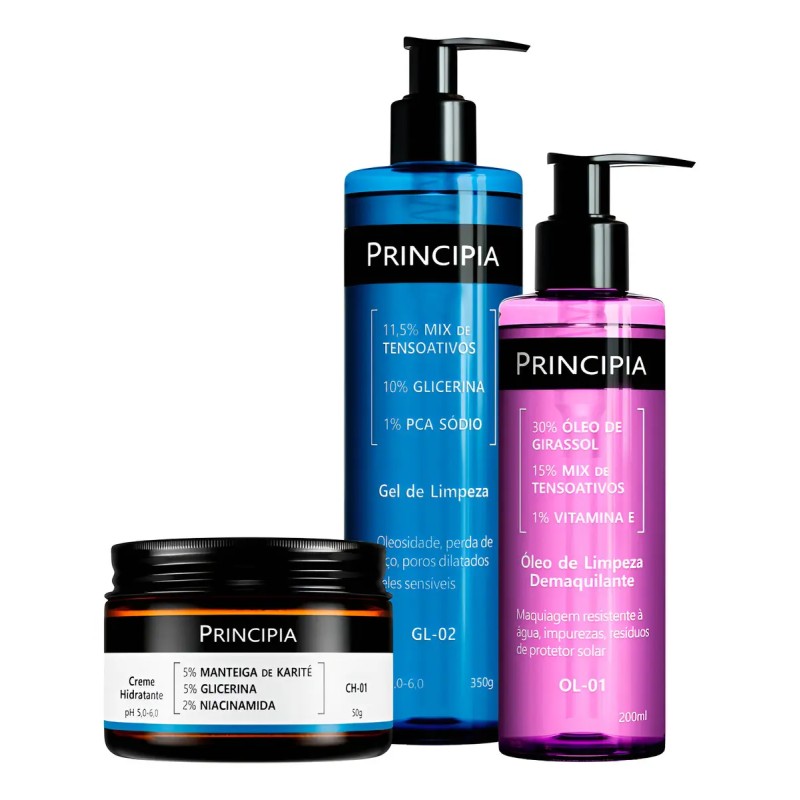 Principia Kit Limpeza E Hidratação Ch-01 + Ol-01 + Gl-02 ...