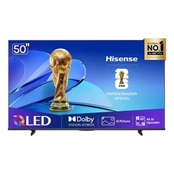 Smart TV Hisense HI-QLED 4K 50" polegadas com Processador AI, Dolby Vision Atmos e Compatibilidade Alexa e Google - 50Q6QVV