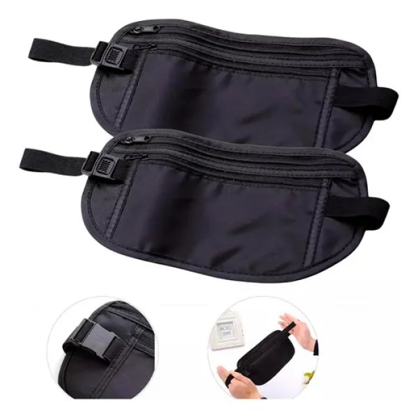Kit 2 Pochete Doleira Porta Dolar Notas Viagem Antifurto Invisivel - Marianopole