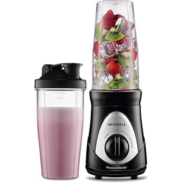 MONDIAL Personal Blender, Preto/Prata, 300W, 110V - DG-01