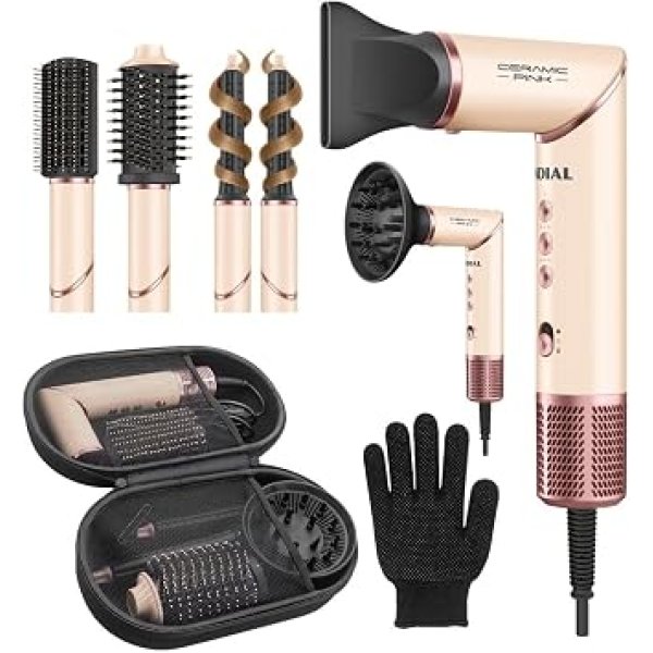 MONDIAL Secador Multifuncional 5 em 1, Rosa Claro, 1500W, 110V - SM-01-BLDC-CP | SM-01-BLDC-CP