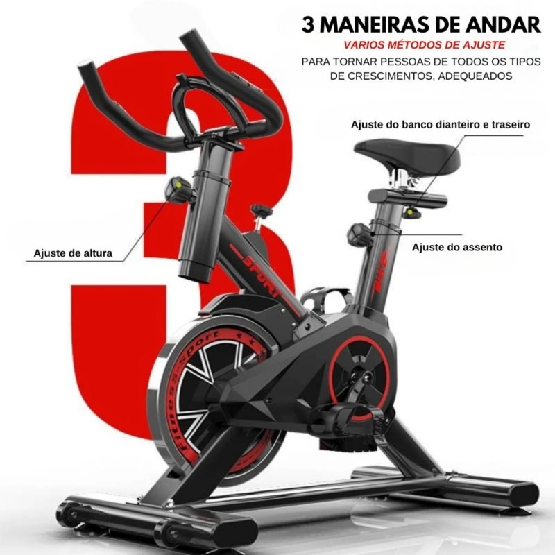 Bicicleta Spinning Ergométrica Para Exercícios Com Monito...
