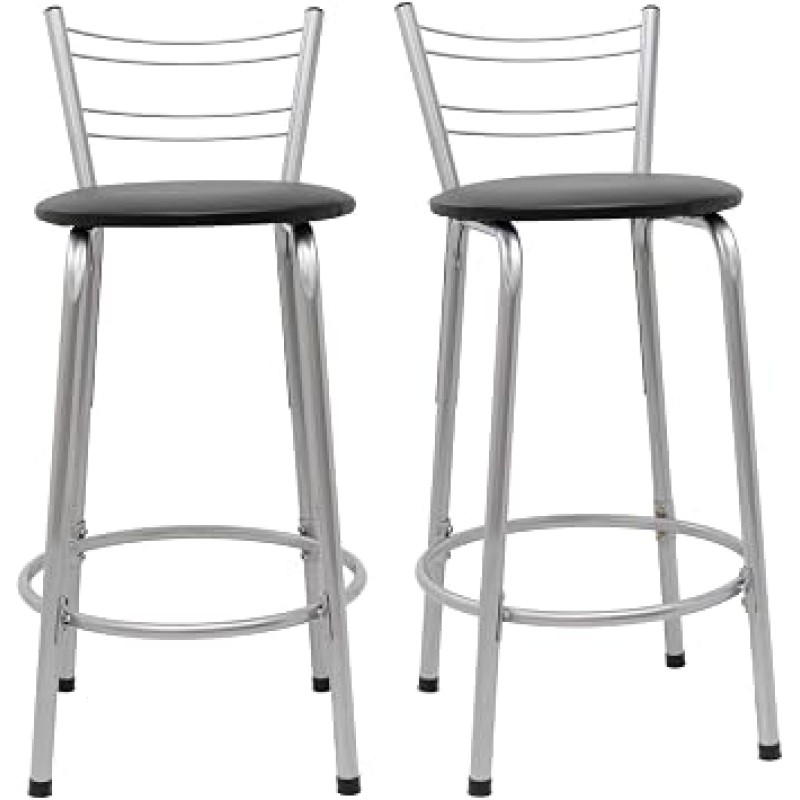 Kit 2 Banquetas Flórida 60cm Estrutura Prata Ideal Cozinh...
