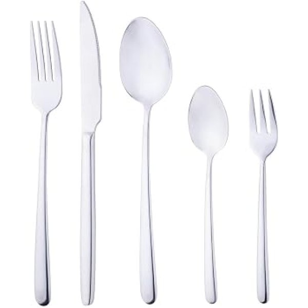 WOLFF Faqueiro de Aço Inox Viena 30 Peças - Mesa Posta - Itens Para Casa - Utensílios de Cozinha - Enxoval - Casamento - Decoração