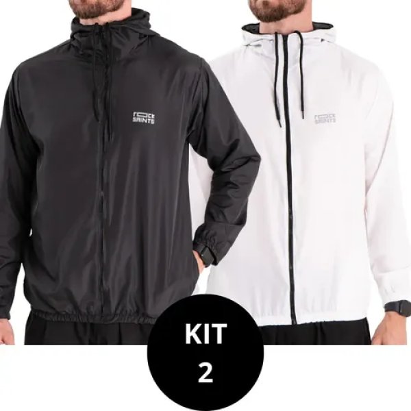 Kit 2 Jaquetas Corta Vento Impermeável Liso Unissex