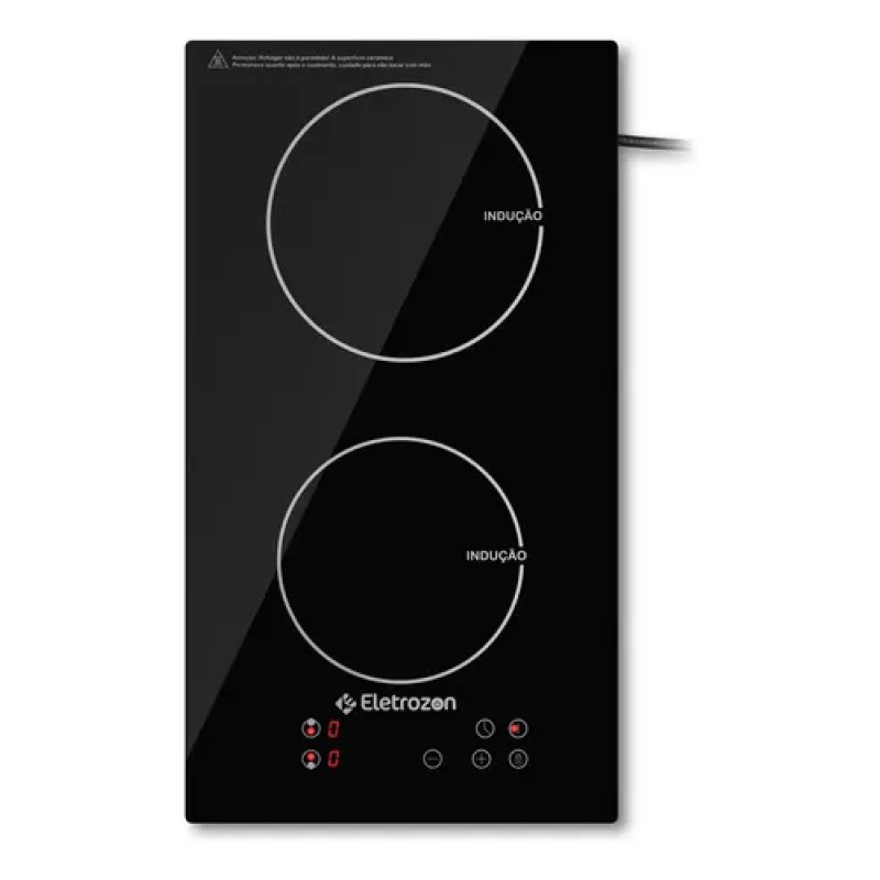 Cooktop De Indução 2 Bocas Preto Com Trava De Segurança P...