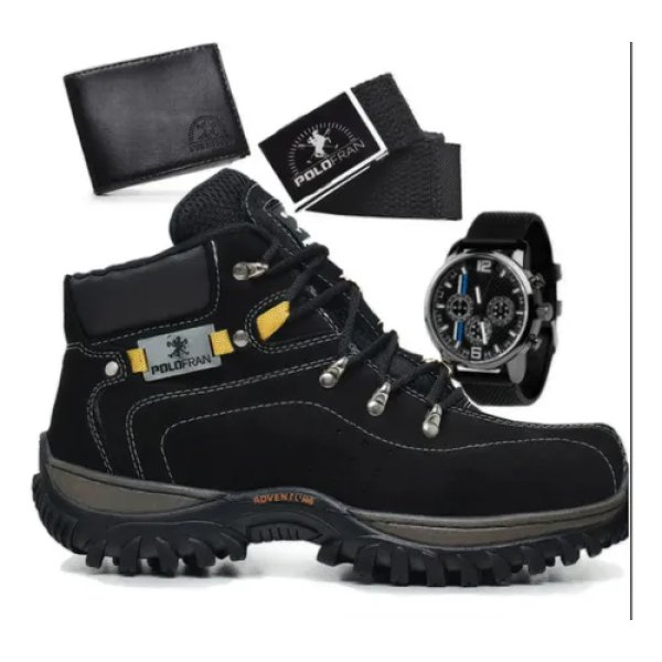 Bota Masculina Adventure Coturno Botina Com Brindes