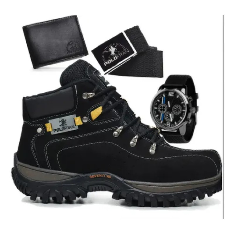 Bota Masculina Adventure Coturno Botina Com Brindes