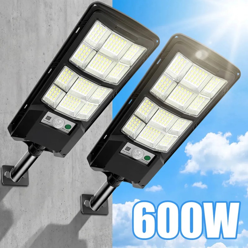 Kit 2 600w Luminaria Poste Solar Led Solar Luminaria Exte...