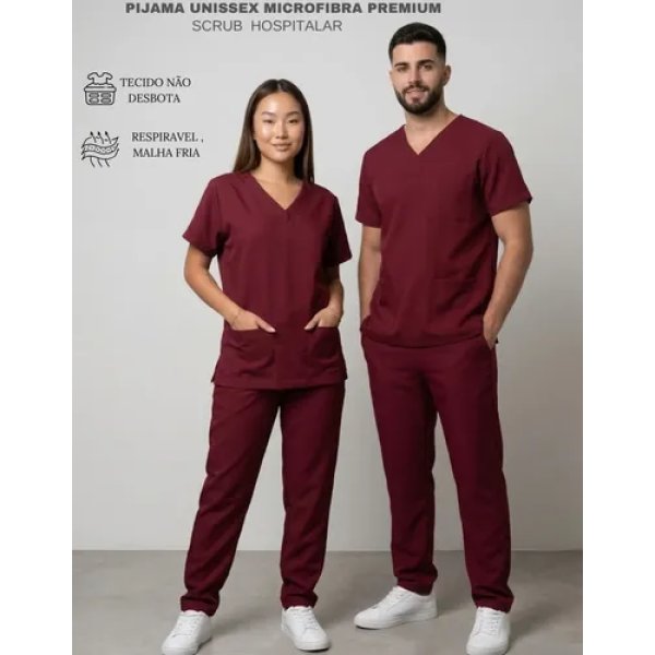 Pijama Cirúrgico Uniforme Feminino Scrub Hospitalar Unissex
