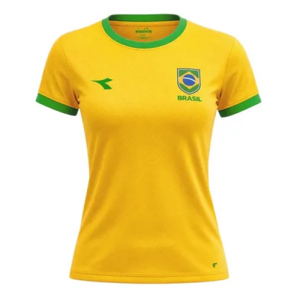 Camiseta Brasil Feminina Seleção Brasileira Copa Diadora