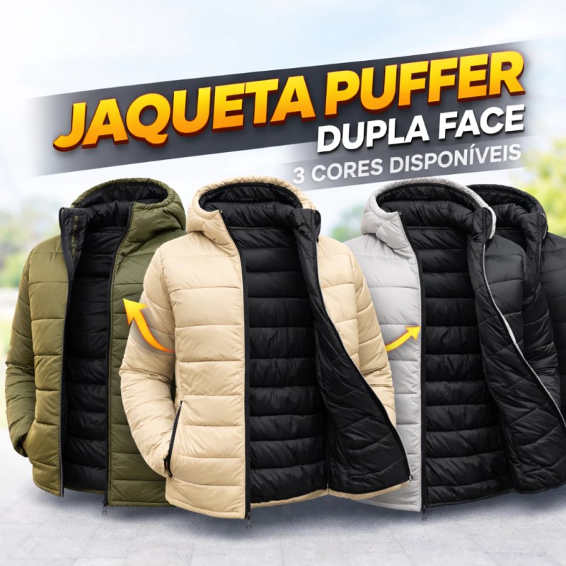 Jaqueta Puffer Dupla Face Masculina Bobojaco Impermeável ...