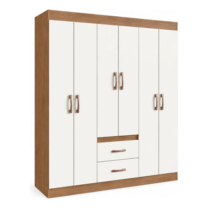 Guarda Roupa Solteiro 6 Portas 2 Gavetas Sidney Doripel C...