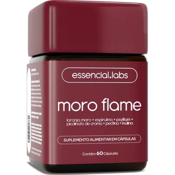MORO FLAME - Fórmula Avançada Contendo Morosil + Spirulina + Picolinato De Cromo + Psyllium + Inulina + Pectina Cítrica - 60 Cápsulas