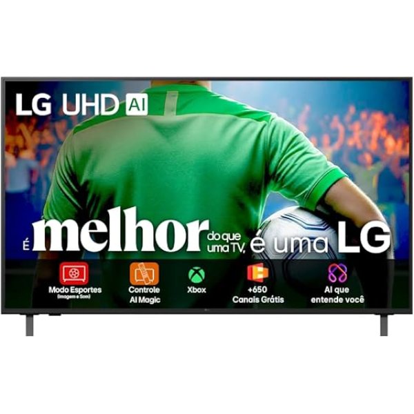 Smart TV 4K 75" LG UHD 75UA85 Processador α7 AI Ger8 4K Super Upscaling Google Cast Alexa Integrado Controle AI Smart Magic WebOS 25