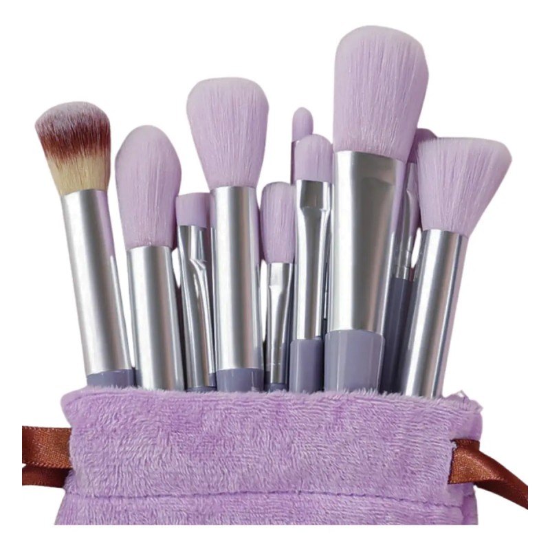 Kit Pincel De Maquiagem Com 13 Unidades Sombra Blush Cor ...