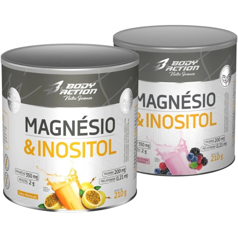 Kit 2x Magnésio & Inositol Com Melatonina 210g Bodyac...