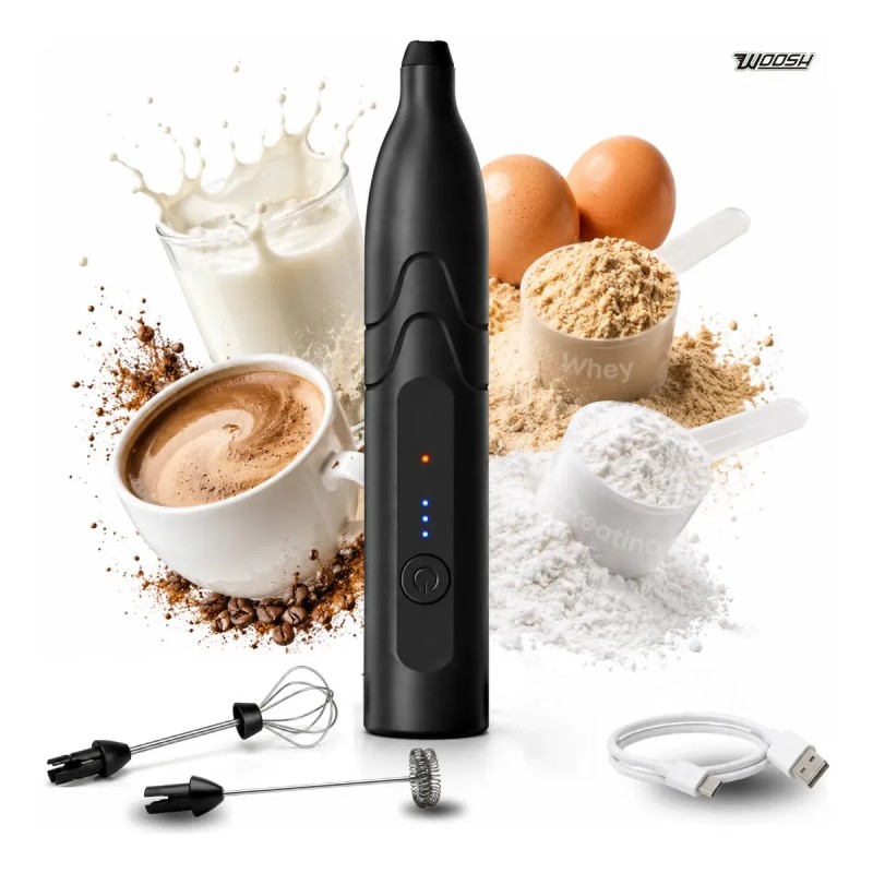 Mixer Elétrico Portátil 2 em 1 Recarregável Potente Mistu...