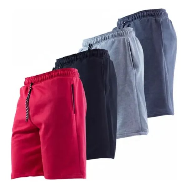 Kit 4 Bermuda Masculina Short Moletom Leve Caminhada Atacado